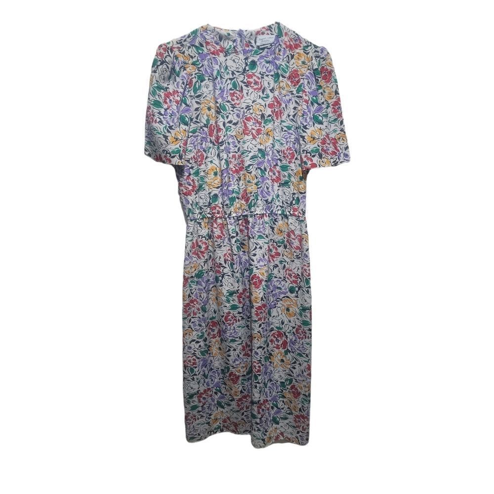 Vintage Stuart Allen Petites 1990s Floral Dress